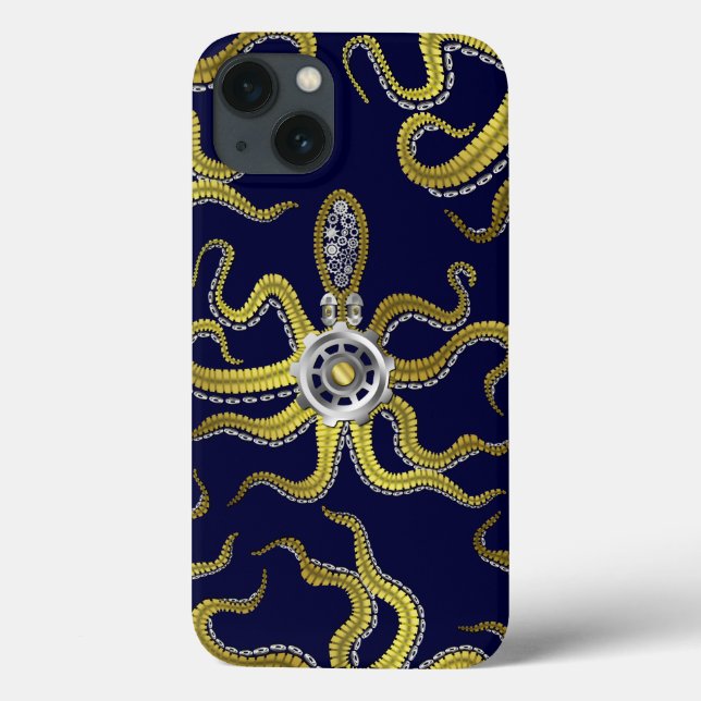 Coques Case-Mate iPhone Gears Steampunk Octopus Kraken (Verso)
