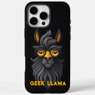 Coque iPhone 16 Pro Max Geek en colère Llama Black
