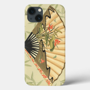 iPhone 13 Coque Geisha Fan avec Feuille et Floral Print