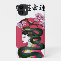 Geisha fille et serpent