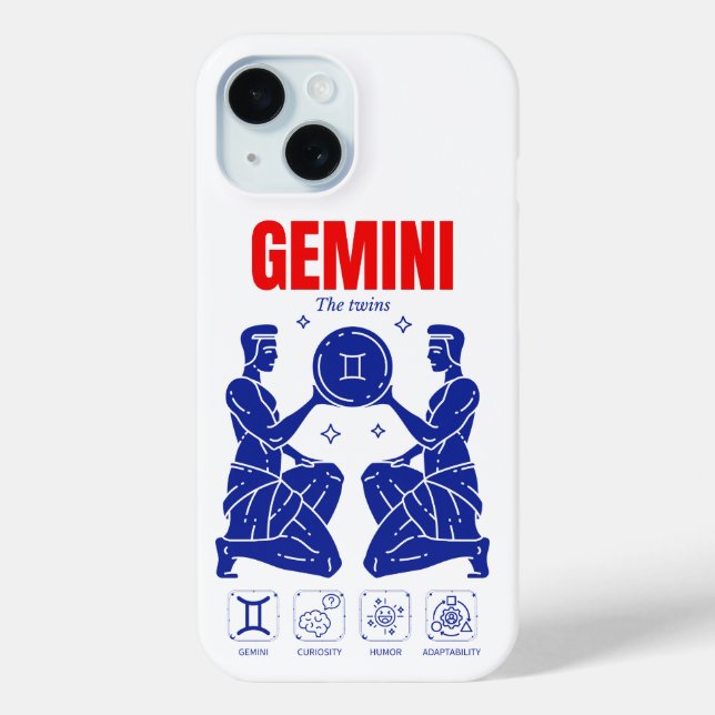 Coques Case-Mate iPhone Gémeaux Dualité du zodiaque Astrologie Ligne artis (Verso)