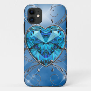 Coque Case-Mate iPhone Gemme de cœur bleu