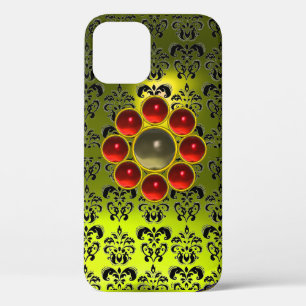 Case-Mate iPhone Case GEMSTONE ROUGE MON Bright Yellow Black Damask