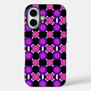 Coque Pour iPhone 16 Genderqueer pride / motif de fleurs miroir noir