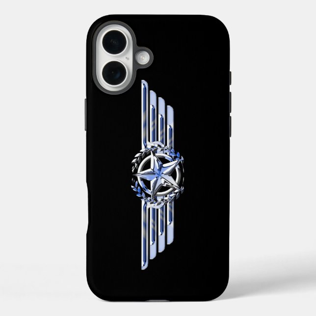 Coques Case-Mate iPhone Général Air Pilot Chrome Comme Star Wings Black (Verso)