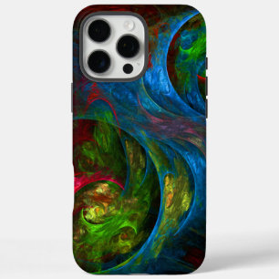 Coque iPhone 16 Pro Max Genèse Bleu Art Abstrait
