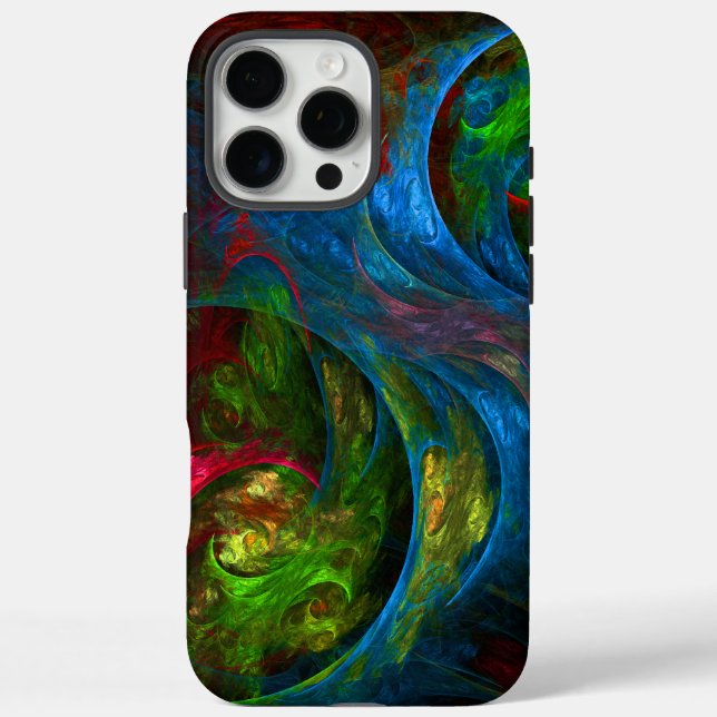 Coques Case-Mate iPhone Genèse Bleu Art Abstrait (Verso)