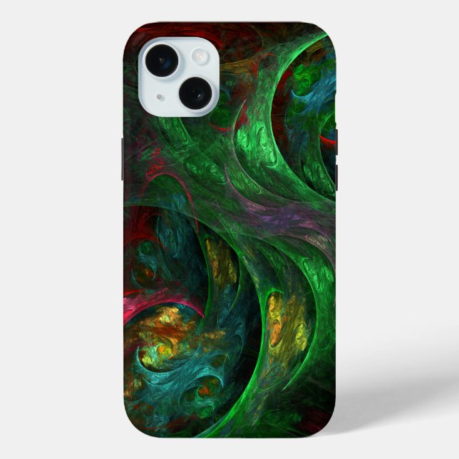 Coques Case-Mate iPhone Genesis Green Art Abstrait (Verso)