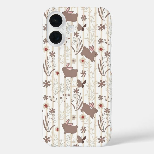 Coques Case-Mate iPhone Gentle Rabbit Prince with Botanicals (Verso)