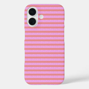 Coque Pour iPhone 16 Géobandes roses Bandes géométriques