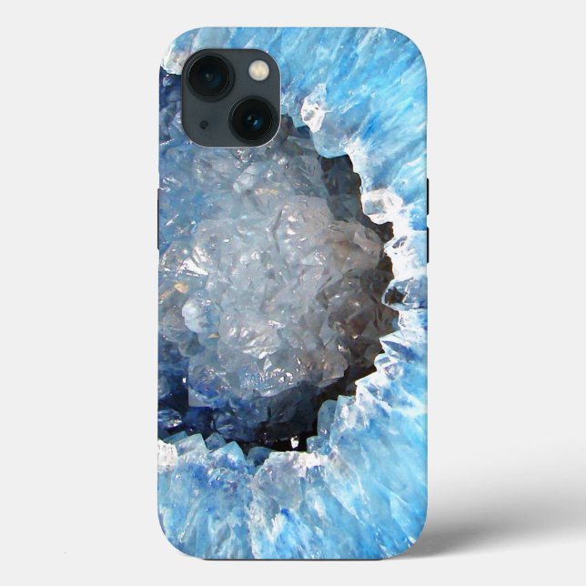 Coques Case-Mate iPhone Géode cristal bleu tombé (Verso)