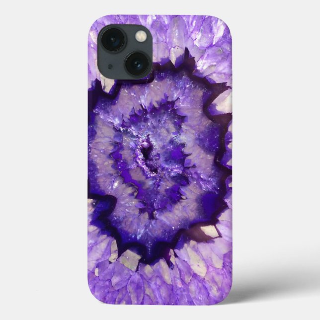 Coques Case-Mate iPhone Géode d'agate violet tombé (Verso)