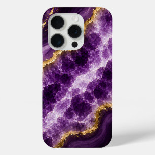 Coque Case-Mate iPhone Géode de marbre d'améthyste de luxe