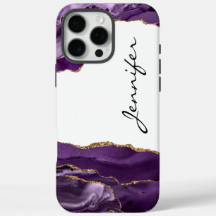 Coque iPhone 16 Pro Max Géode de pierre Agate violet iPhone