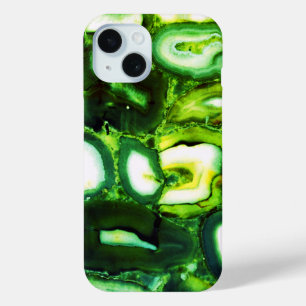 Coque Case-Mate iPhone Géode vert Abstrait, pierre verte