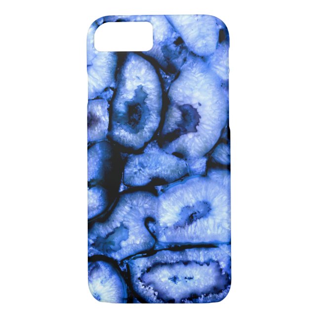 Coques Case-Mate iPhone Géodes Agate Quartz Bleu (Dos)
