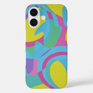 Coque Pour iPhone 16 Geometric Blue and Green Phone Case