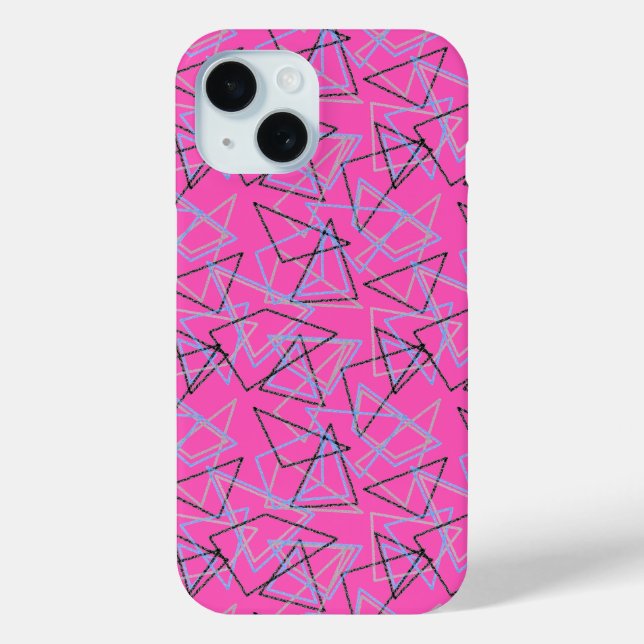Coques Case-Mate iPhone Geometric shapes in chalk on white  (Verso)