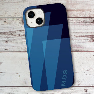 Coque Case-Mate iPhone Géométrie bleue personnalisée