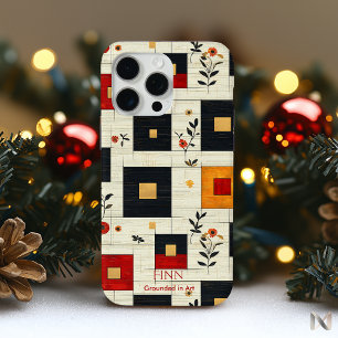Coque Case-Mate iPhone Géométrie florale vintage – Art audacieux rouge et