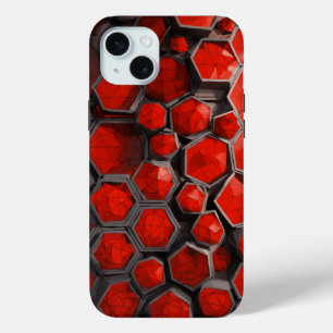 Coque Case-Mate iPhone Géométrie infinie Mosaïque rouge et noire