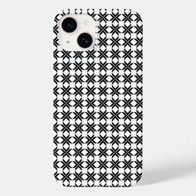 Coques Case-Mate iPhone ✨ Géométrie monochrome Flux Noir et Blanc Abstrait (Verso)