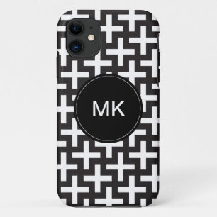 Coque iPhone 11 Géométrie noir et blanc