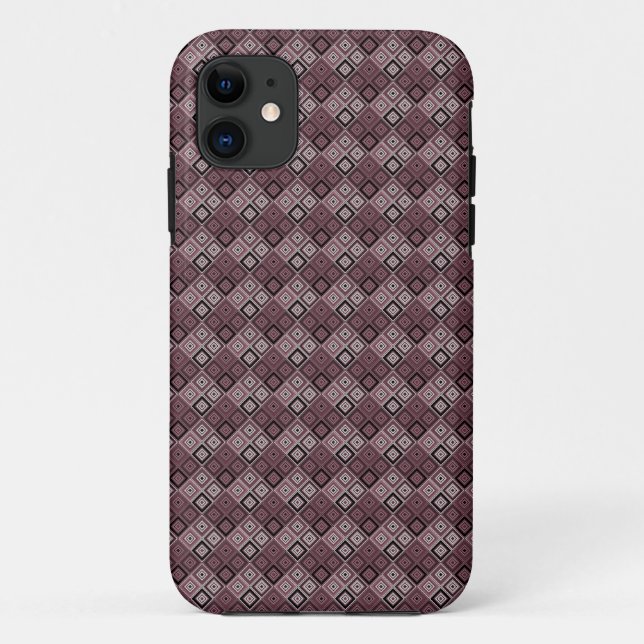 Coques Case-Mate iPhone Géométrie patchwork ethnique marron bordeaux  (Dos)
