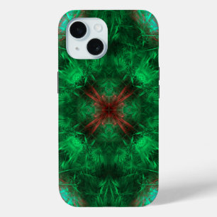 Coque Case-Mate iPhone Géométrie sacrée fractale Art émeraude