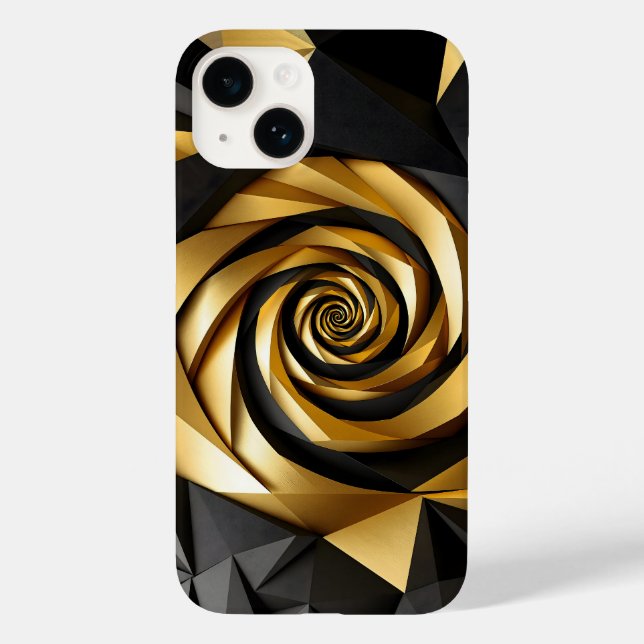 Coques Case-Mate iPhone Géométrie spirale dorée (Verso)