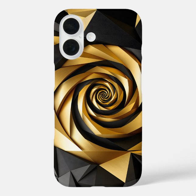 Coques Case-Mate iPhone Géométrie spirale dorée (Verso)