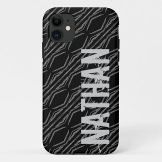Coques Pour iPhone Géométrique argenté noir nommé fait sur commande