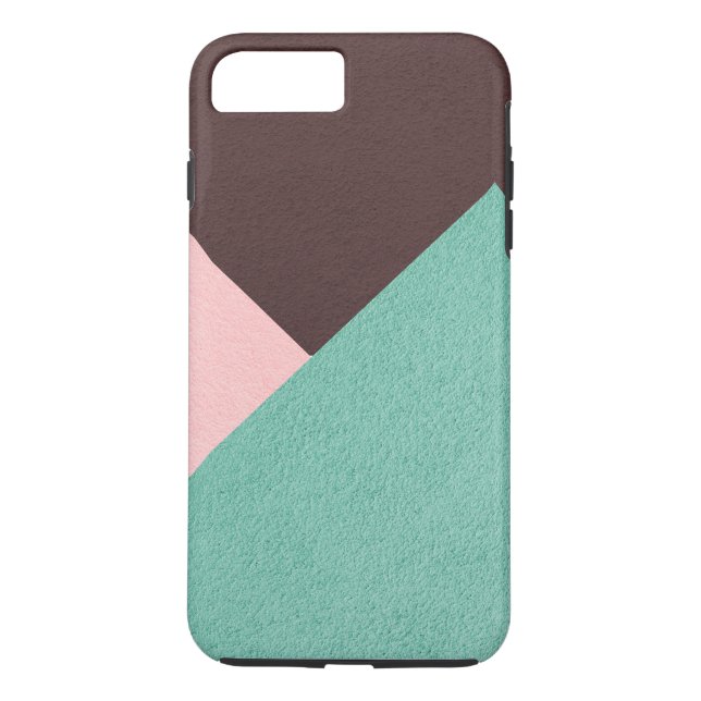 Coques Case-Mate iPhone Géométrique Brown vert et rose Personnalisé (Dos)