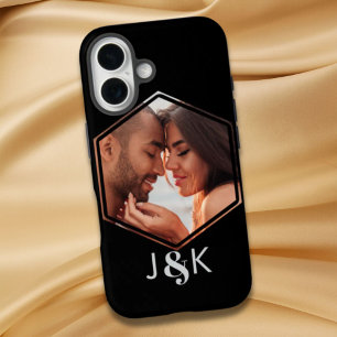 Coque Pour iPhone 16 Géométrique Chic Girlfriend Petit ami photo Collag