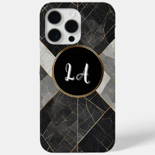 Coque Case-Mate iPhone Géométrique décorative Abstraite en noir et or