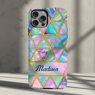 Coque Case-Mate iPhone Géométrique doré faux élégant holographique tendan