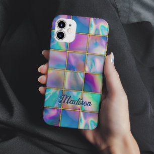 Coque Case-Mate iPhone Géométrique doré faux tendance holographique éléga