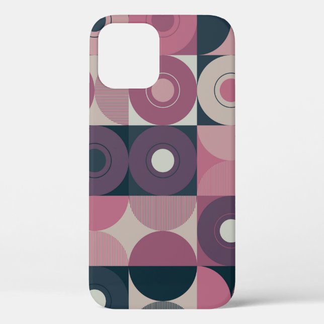 Coques Case-Mate iPhone Géométrique du milieu du siècle : motif abstrait e (Verso)
