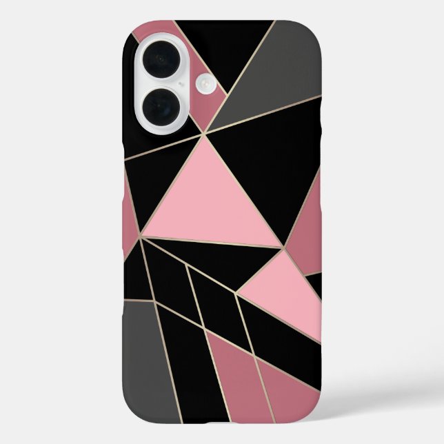 Coques Case-Mate iPhone Géométrique, gris, rose (Verso)