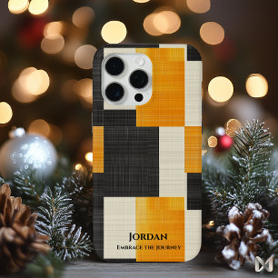 Coque Case-Mate iPhone Géométrique Moderne Gras – Style Noir et Orange