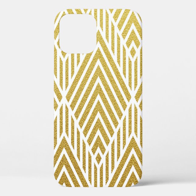 Coques Case-Mate iPhone Géométrique or brillant sans couture motif (Verso)