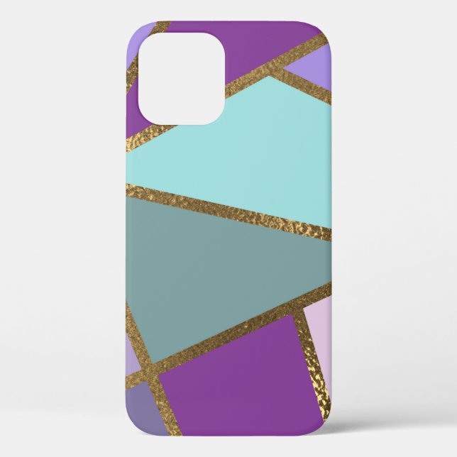 Coques Case-Mate iPhone Géométrique Violet Rose Sarcelle Turquoise & Bronz (Verso)