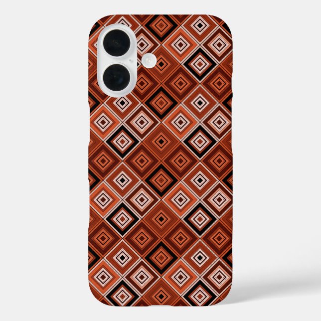 Coques Case-Mate iPhone Geometry ethnic patchwork brown orange  (Verso)