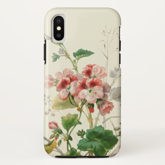 Coques Case-Mate iPhone Geraniums roses vintages (Dos)
