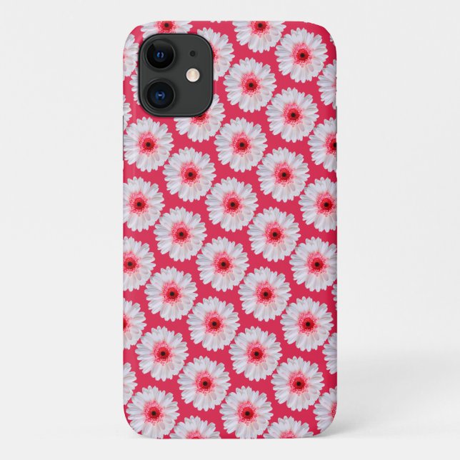 Coques Case-Mate iPhone Gerbera Daisy Motif sur rose (Dos)