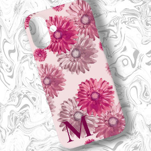 Coque Pour iPhone 16 Plus Gerbera rose Fleurs marguerites sur floral rose cl