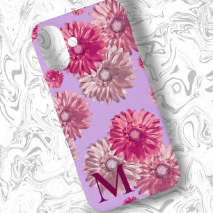 Coque Pour iPhone 16 Plus Gerbera rose Fleurs marguerites sur Lavender Flora