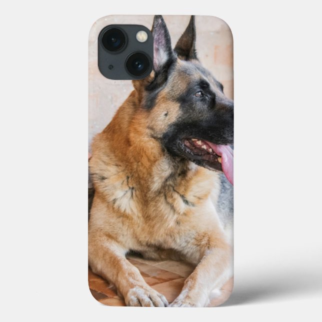 Coques Case-Mate iPhone German Sheperd Resting By Water Basin (Verso)