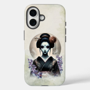 Coque Pour iPhone 16 Ghoost Geisha Spirit esthétique japonaise foncé