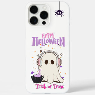 Coque iPhone 16 Pro Max Ghost mignon avec casque Halloween iPhone 16 Pro